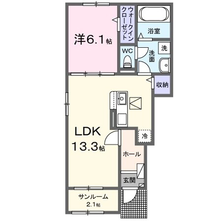 ルーベル宇多津III　Ｂの物件間取画像